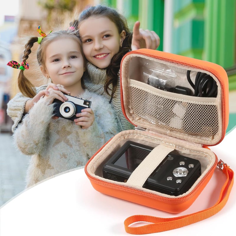BLK8IGHT Digital Camera Case for AbergBest 21 Mega Pixels 2.7" LCD Rechargeable HD/Kodak Pixpro/Canon PowerShot ELPH 180/190/Sony DSCW800/DSCW830 Cameras, Travel Carrying Protective Case for Camera- Orange - Image 2